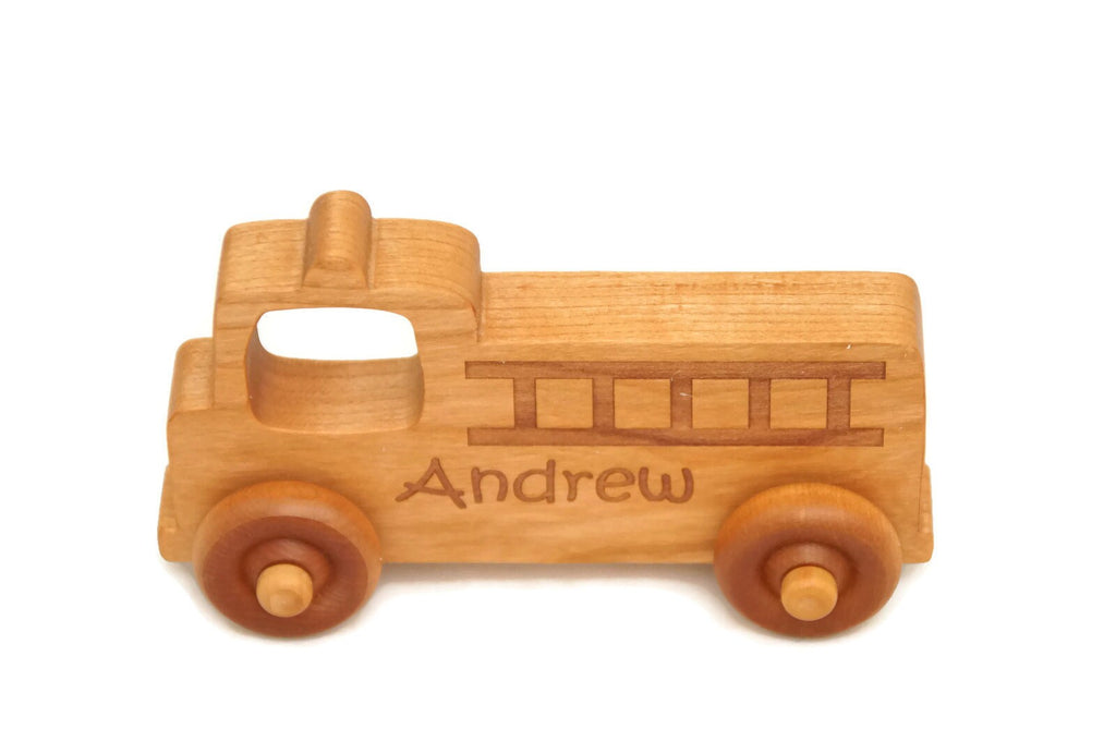Wooden Toy Fire Truck, Personalized Toy Car,  Push Toy, Personalized Gift, Custom Toy, Baby Shower, Birthday Gift