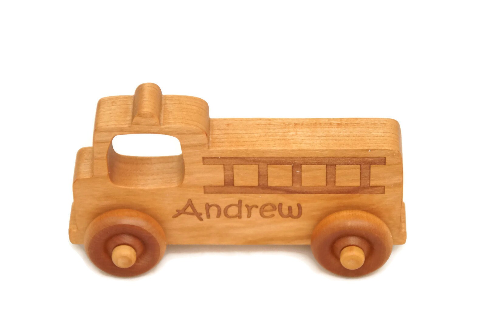 Wooden Toy Fire Truck, Personalized Toy Car,  Push Toy, Personalized Gift, Custom Toy, Baby Shower, Birthday Gift