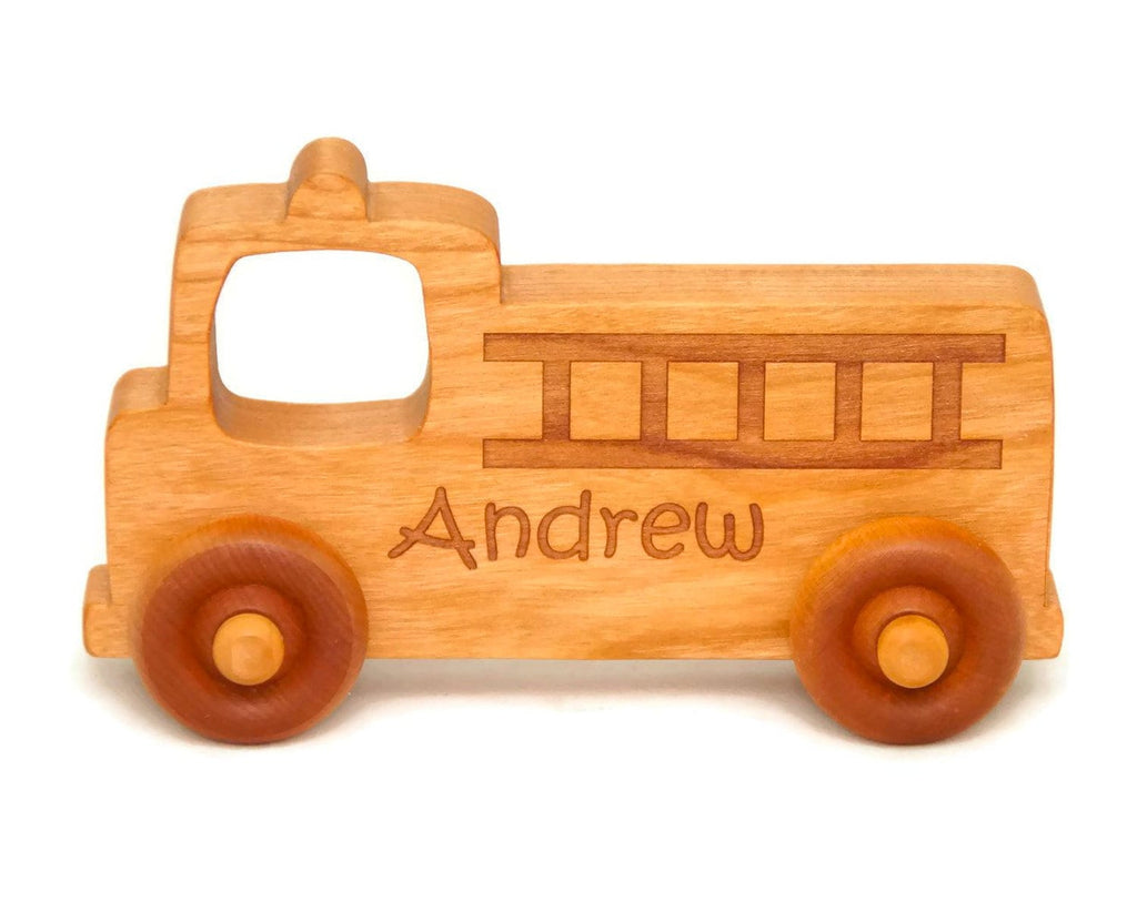 Wooden Toy Fire Truck, Personalized Toy Car,  Push Toy, Personalized Gift, Custom Toy, Baby Shower, Birthday Gift