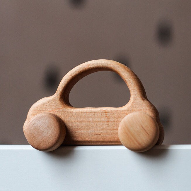Wooden toy car | Wood hand push toy car | Push mini car | Pretend play gift Made in Ukraine