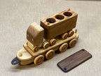 Piggyback train toy wooden train toy heirloom hardwood