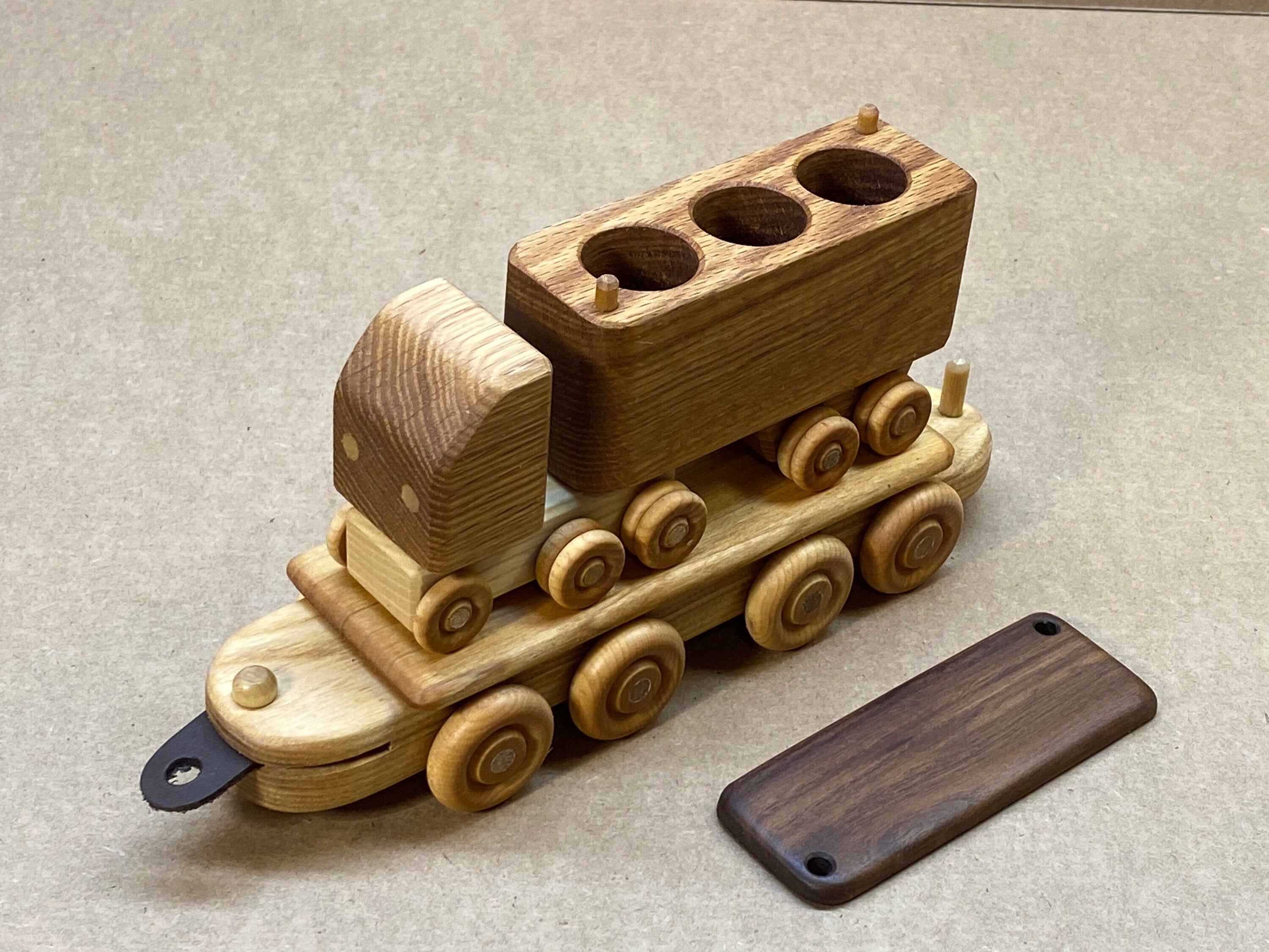 Piggyback train toy wooden train toy heirloom hardwood