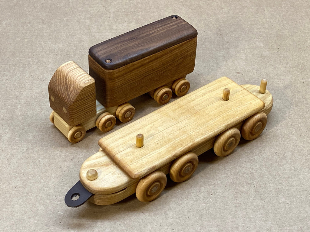 Piggyback train toy wooden train toy heirloom hardwood