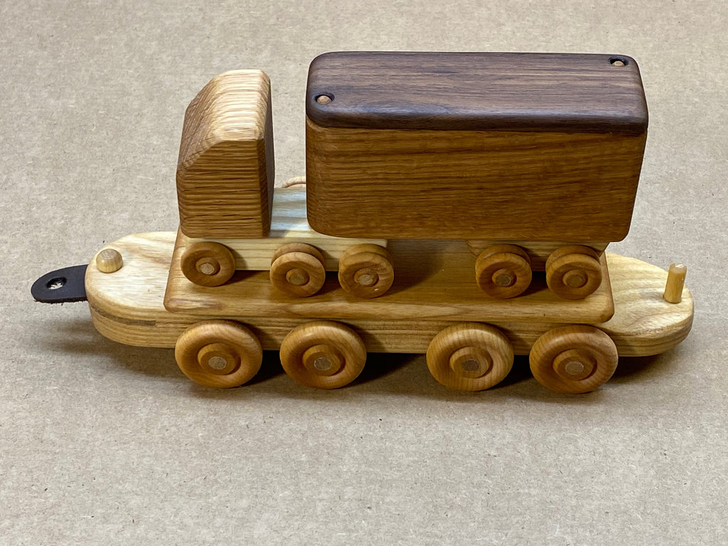 Piggyback train toy wooden train toy heirloom hardwood