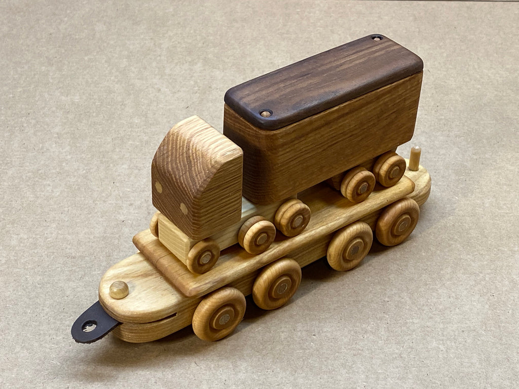 Piggyback train toy wooden train toy heirloom hardwood