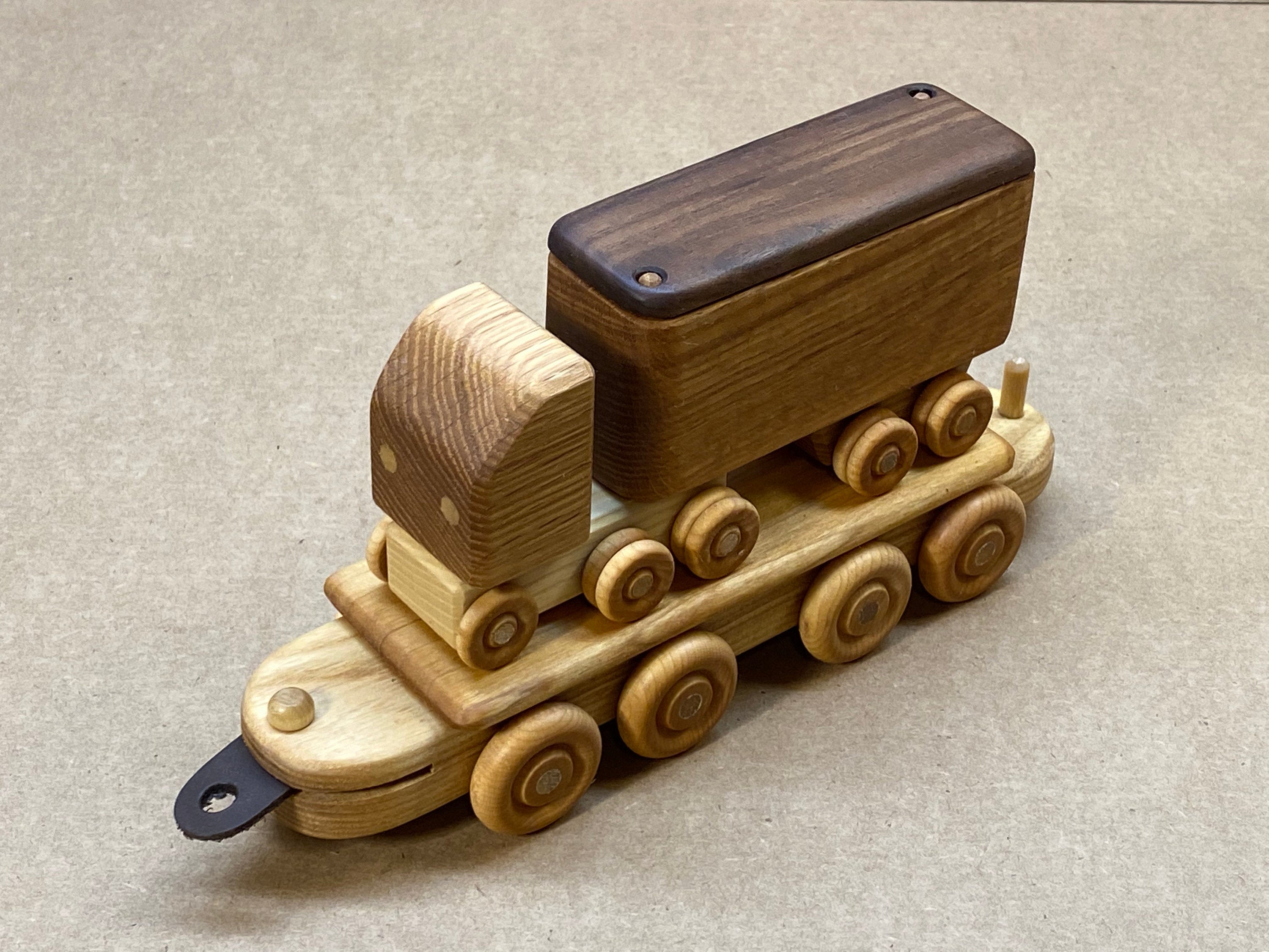Piggyback train toy wooden train toy heirloom hardwood