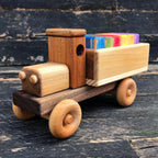 Wooden Toy Truck w/Colored Blocks