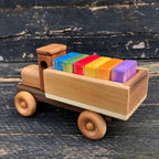 Wooden Toy Truck w/Colored Blocks