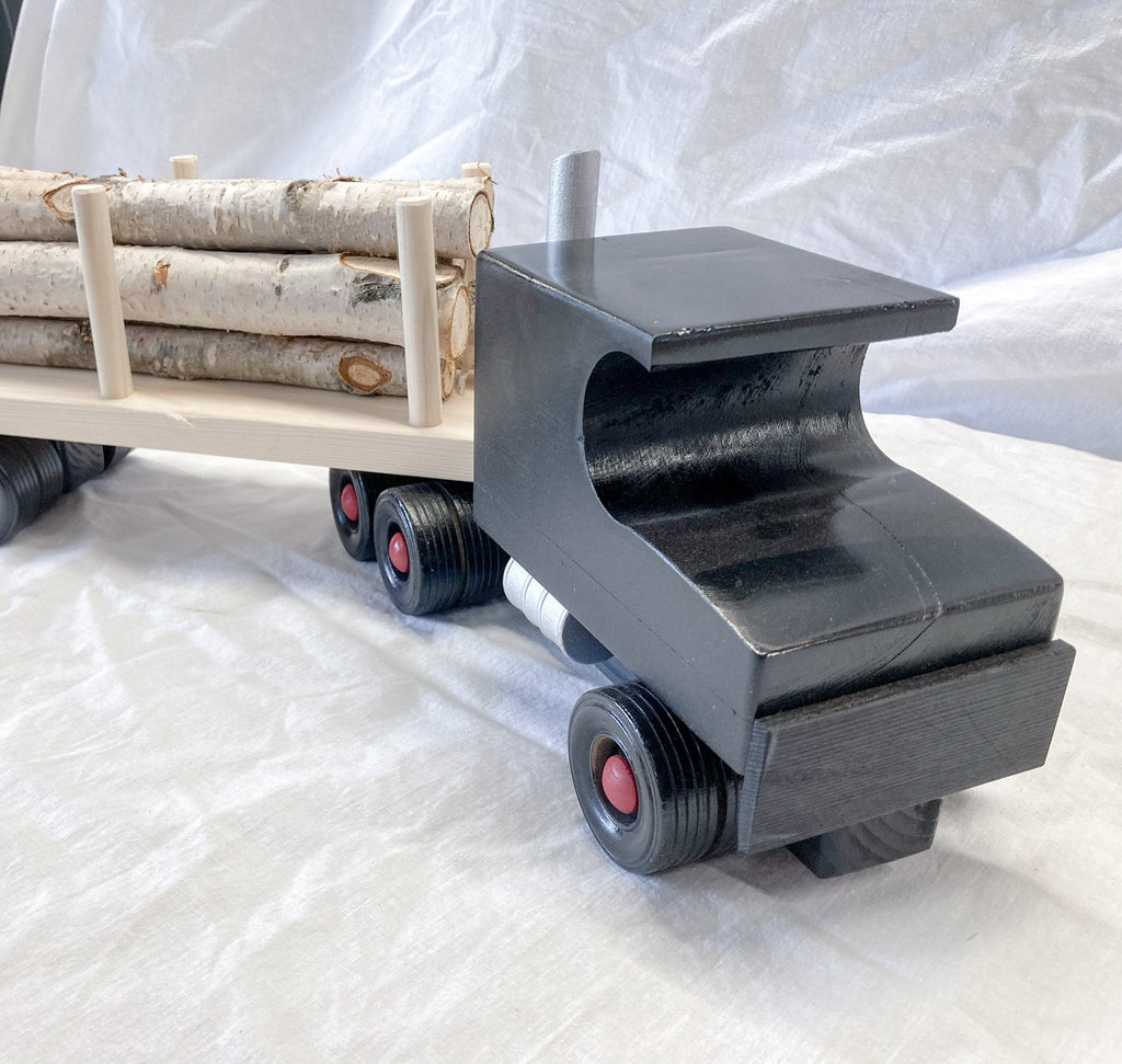 Wood Truck Toy for Kids, Handmade Wooden Toy, Imaginative Play, Construction Birthday Party Gift, Logging Truck Toy for Boys, Montessori