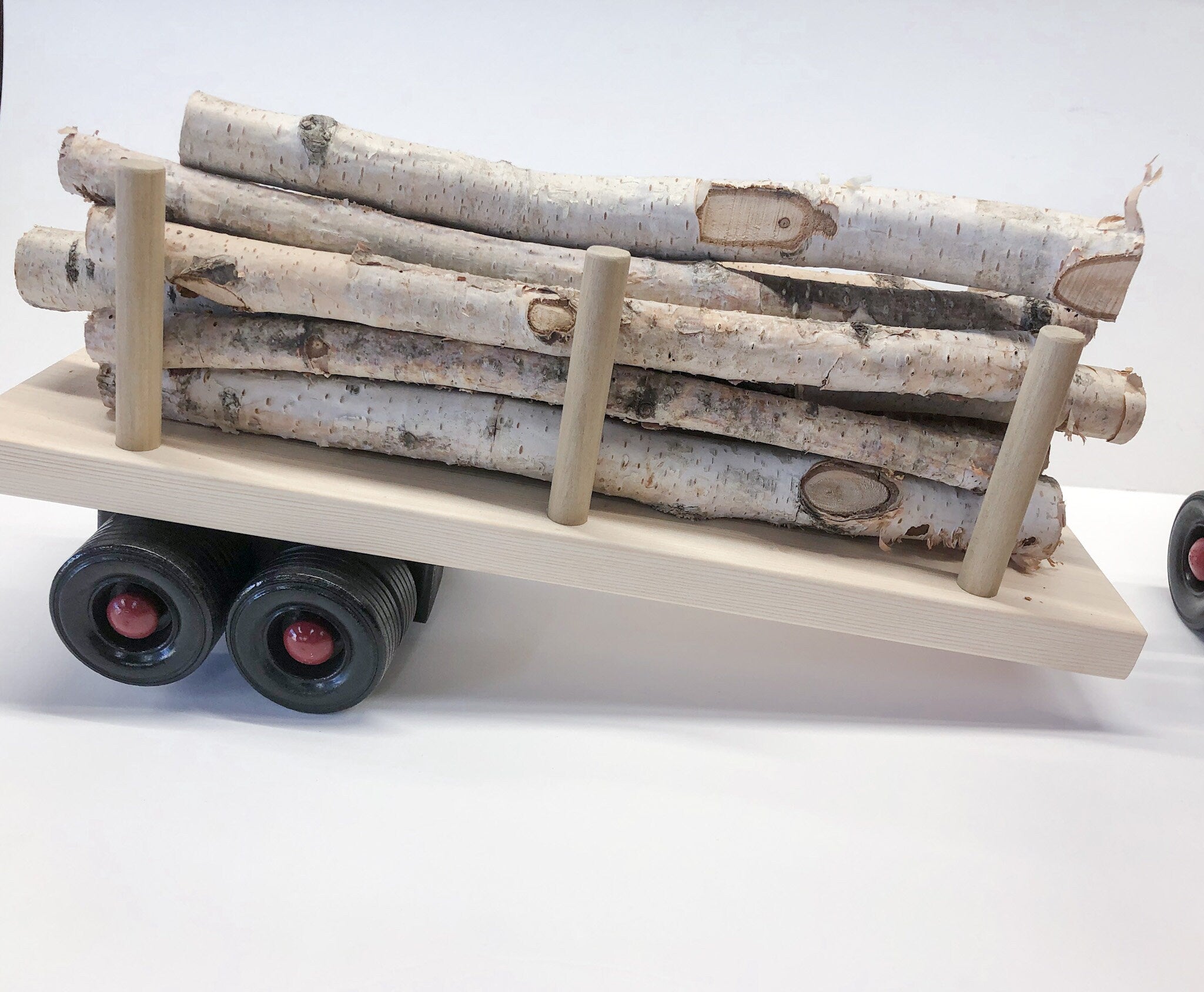 Wood Truck Toy for Kids, Handmade Wooden Toy, Imaginative Play, Construction Birthday Party Gift, Logging Truck Toy for Boys, Montessori