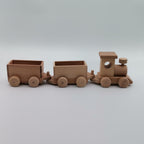 Wooden Toy Train Set with Trailer|Locomotive Train Toy|Toddler Push Toy|Nursery Natural Wood Toy Decor|Waldorf, Montessori Toy Gift For Kids