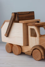 Wooden car Garbage truck: Montessori Waldorf Toys, Push car on wheels for toddler, Kids Birthday gift, Pretend play from Ukraine shops