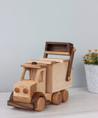 Wooden car Garbage truck: Montessori Waldorf Toys, Push car on wheels for toddler, Kids Birthday gift, Pretend play from Ukraine shops