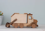 Wooden car Garbage truck: Montessori Waldorf Toys, Push car on wheels for toddler, Kids Birthday gift, Pretend play from Ukraine shops