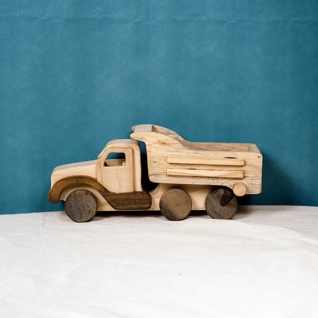 Personalized Wooden Dump Truck Construction Toy, Custom Name Engraving Car, Truck Driver Gift, Montessori-Inspired, Gift for Toddlers
