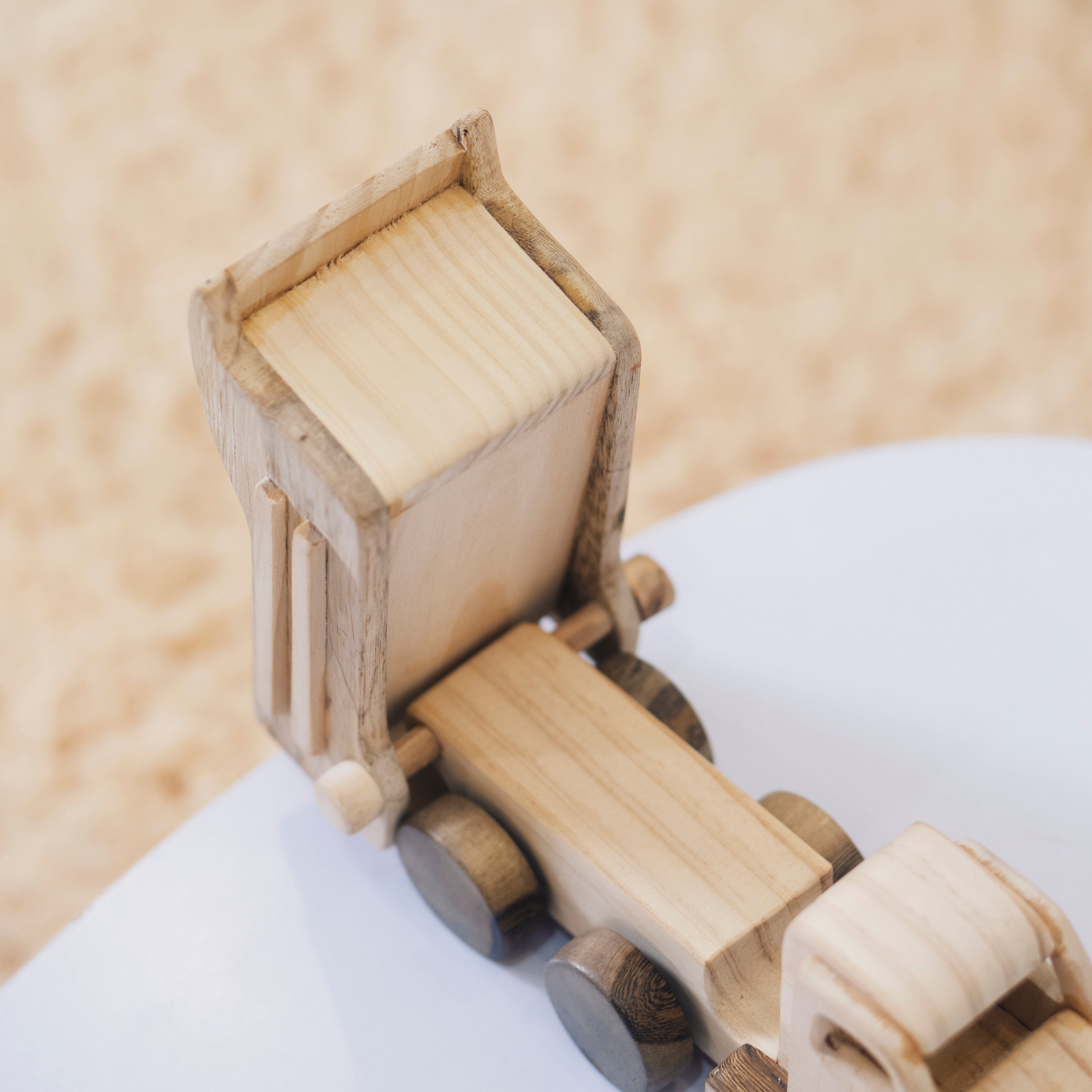 Personalized Wooden Dump Truck Construction Toy, Custom Name Engraving Car, Truck Driver Gift, Montessori-Inspired, Gift for Toddlers