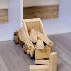 Personalized Wooden Dump Truck Construction Toy, Custom Name Engraving Car, Truck Driver Gift, Montessori-Inspired, Gift for Toddlers