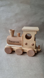 Wooden Train on wheels with carriages, Fathers day gift Locomotive Toys for Toddler Boys birthday gift