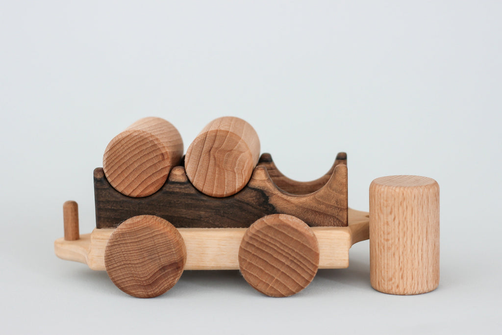 Wooden Train on wheels with carriages, Fathers day gift Locomotive Toys for Toddler Boys birthday gift