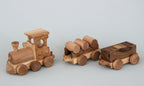 Wooden Train on wheels with carriages, Fathers day gift Locomotive Toys for Toddler Boys birthday gift