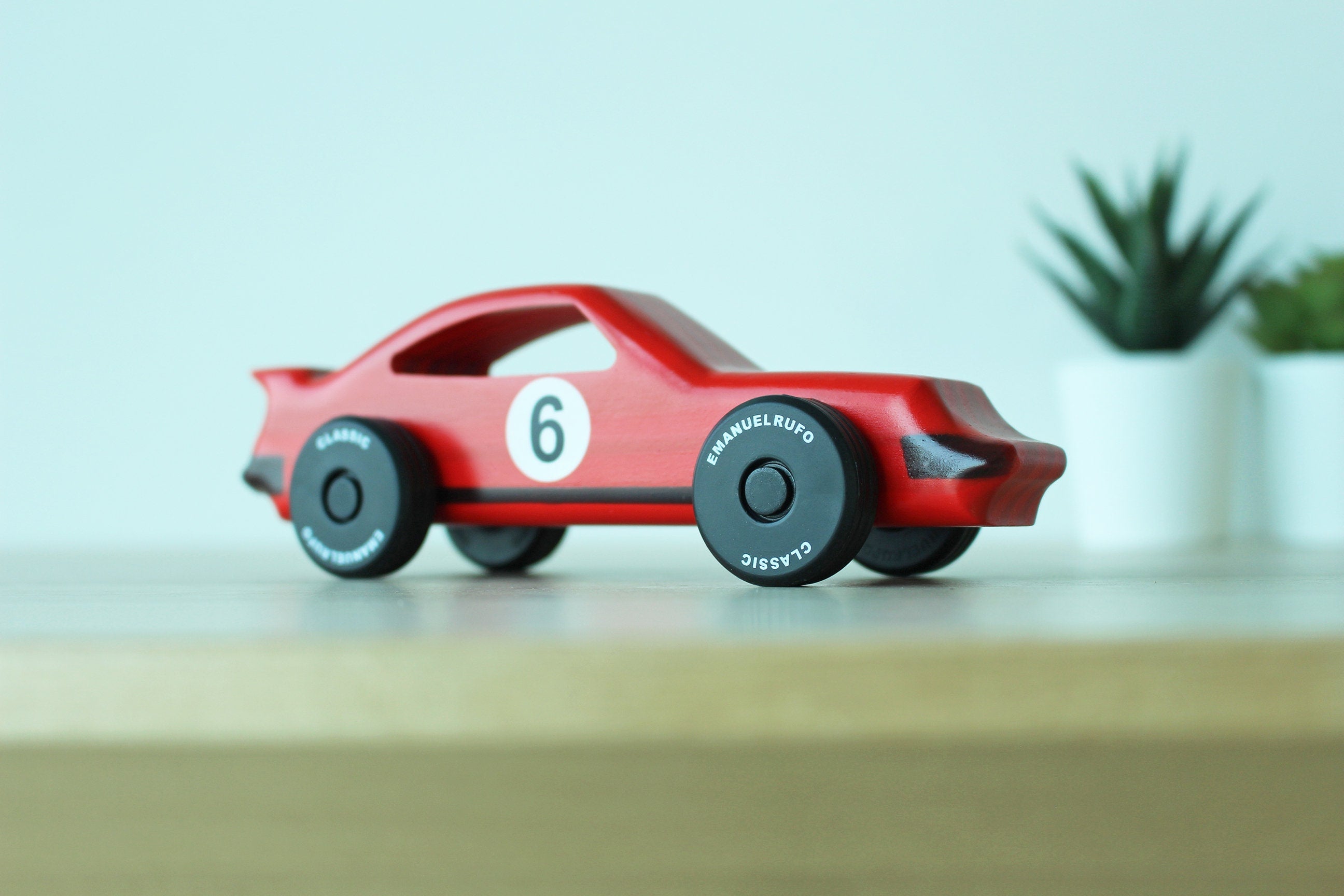 Red Wooden Toy Car Gift, CL 03 Personalized toy, Inspired by the Porsche 911 German Sports Car