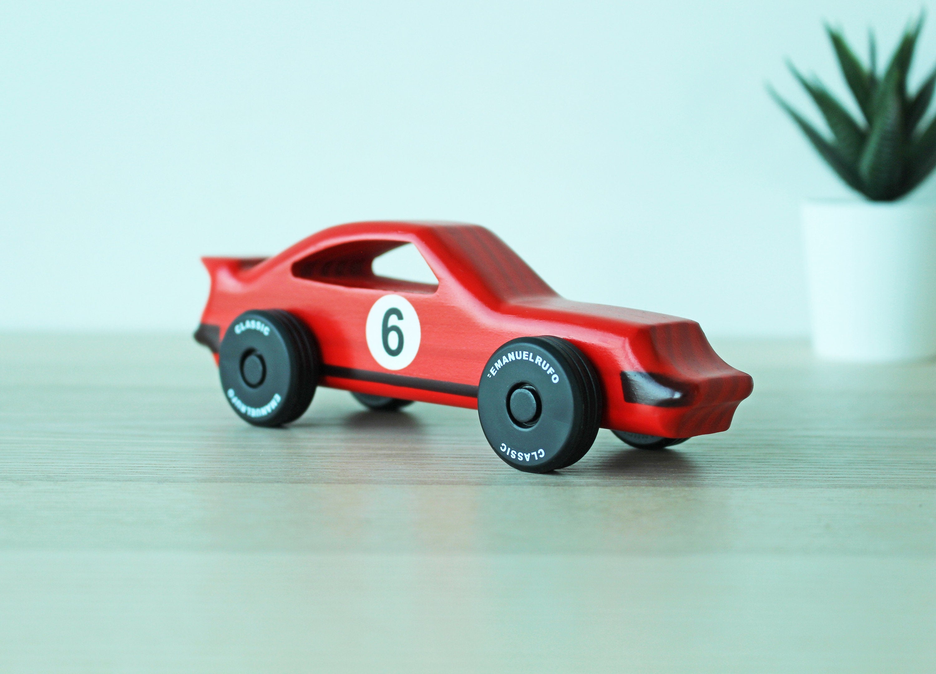 Red Wooden Toy Car Gift, CL 03 Personalized toy, Inspired by the Porsche 911 German Sports Car