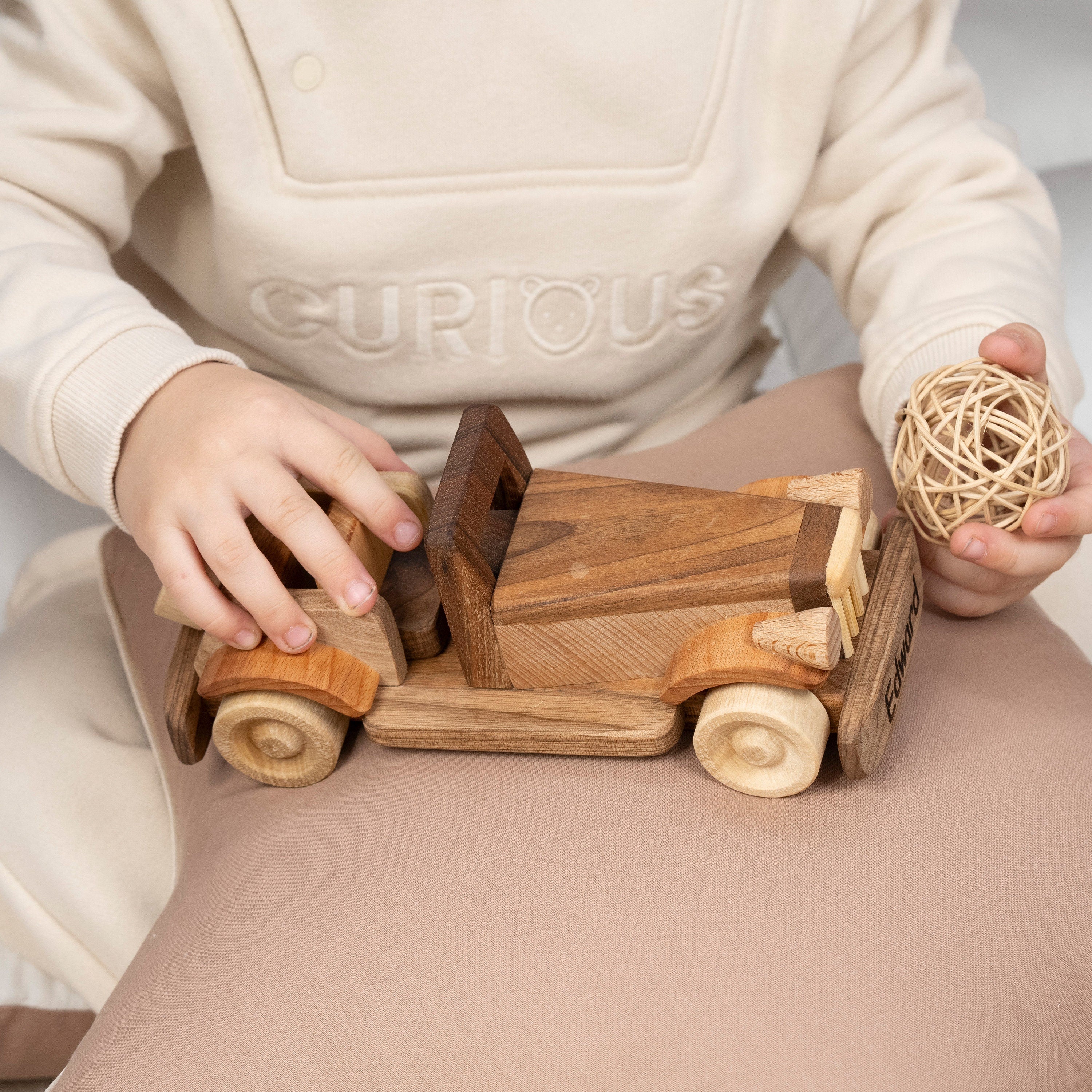 Wooden Retro Car with Name, Handmade Toys for Kids, Baby Birthday Gift / HANDMADE