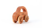 Love Bug Wood Toy Car - Personalized, Natural wood toy, Handmade, Sustainable hardwoods, Waldorf baby and toddler gift, Lifetime Guarantee