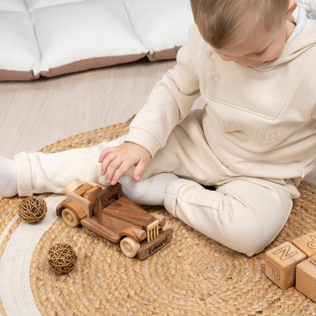 Wooden Retro Car with Name, Handmade Toys for Kids, Baby Birthday Gift / HANDMADE