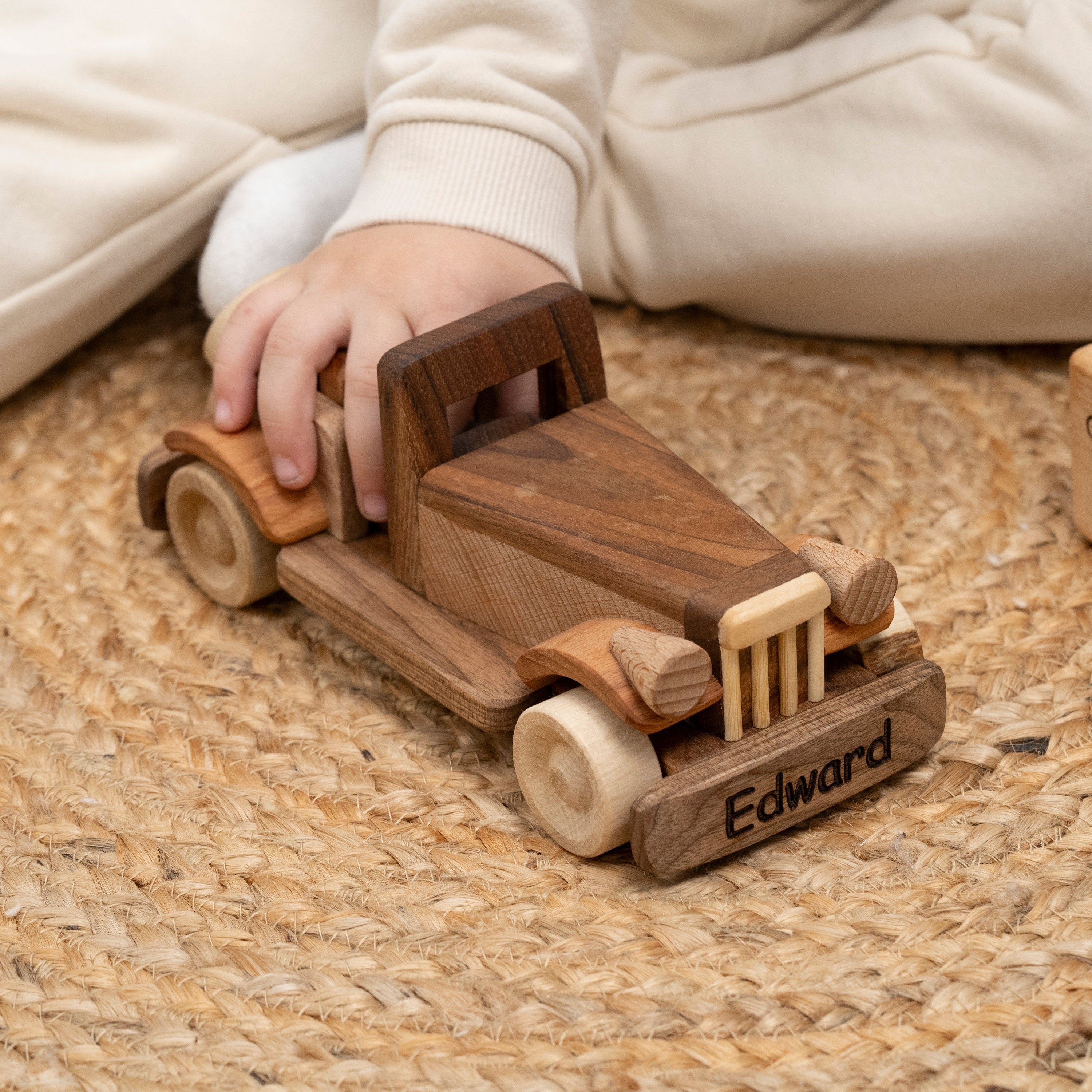 Wooden Retro Car with Name, Handmade Toys for Kids, Baby Birthday Gift / HANDMADE
