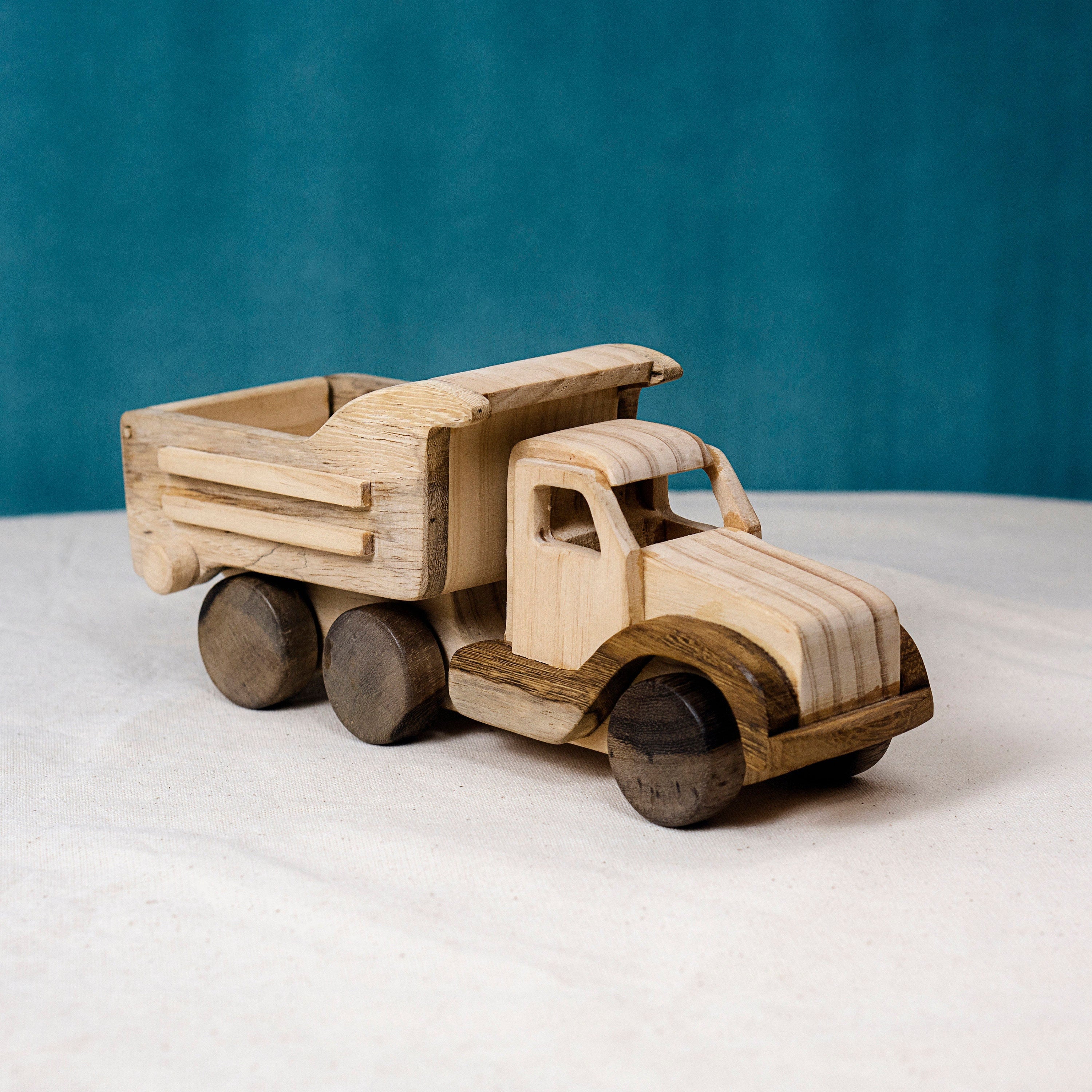 Personalized Wooden Dump Truck Construction Toy, Custom Name Engraving Car, Truck Driver Gift, Montessori-Inspired, Gift for Toddlers