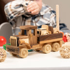 Tow Truck Toy With Car, Gift for Toddlers, Personalized with Name Engraving / HANDMADE