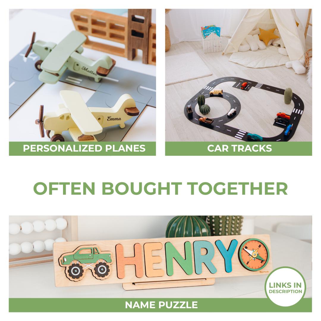 Collect Wooden Cars With Names, Sensory Toys For Toddlers, Baby Birthday Gift, Wooden Truck Toy, Personalized Gift For Kids, First Christmas