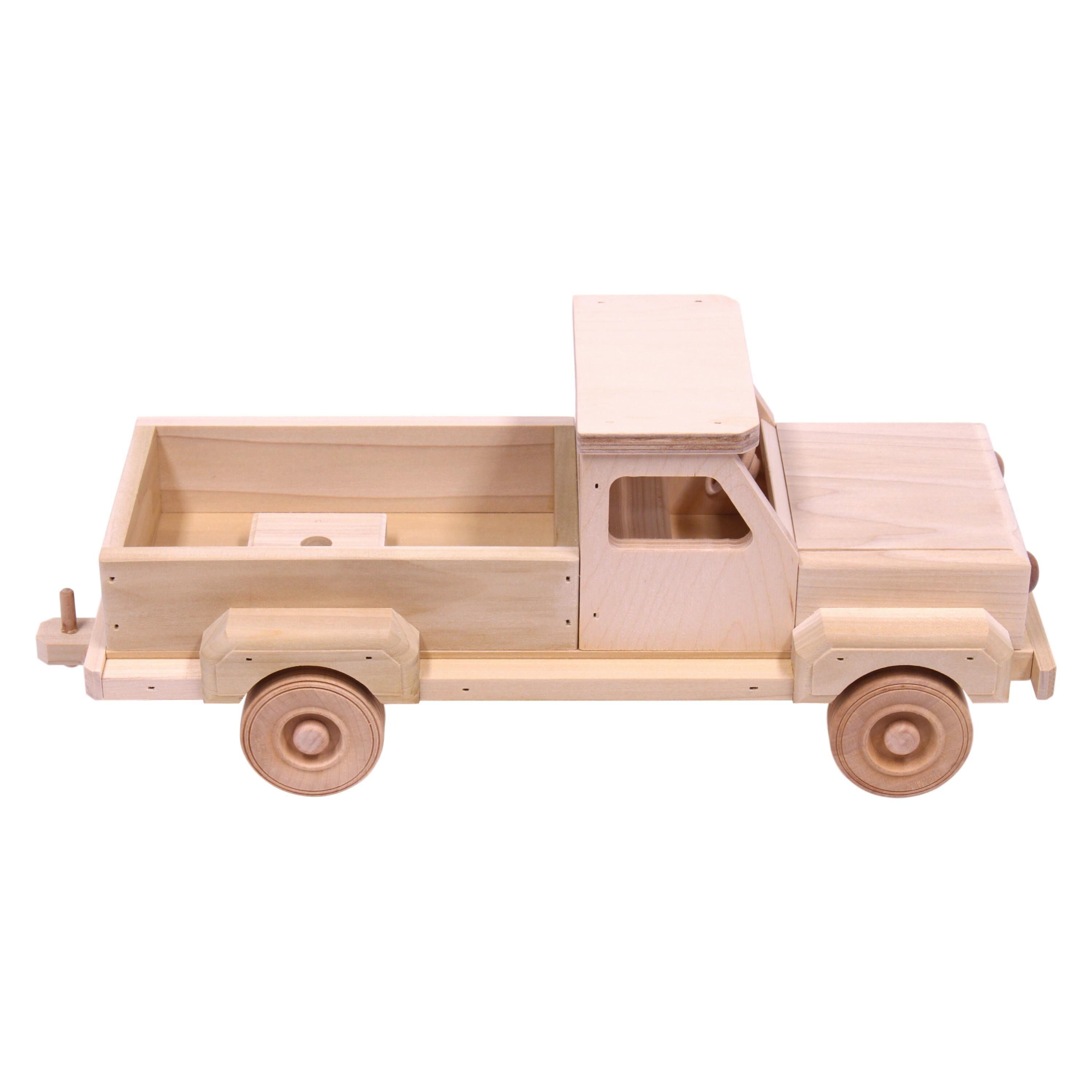 AmishToyBox.com Wooden Pickup Truck Toy with Hitch
