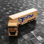 Custom Handmade Wooden Semi Truck with Trailer – Personalized Model Gift – 80cm Long – Wooden Truck Decor for Him free shipping