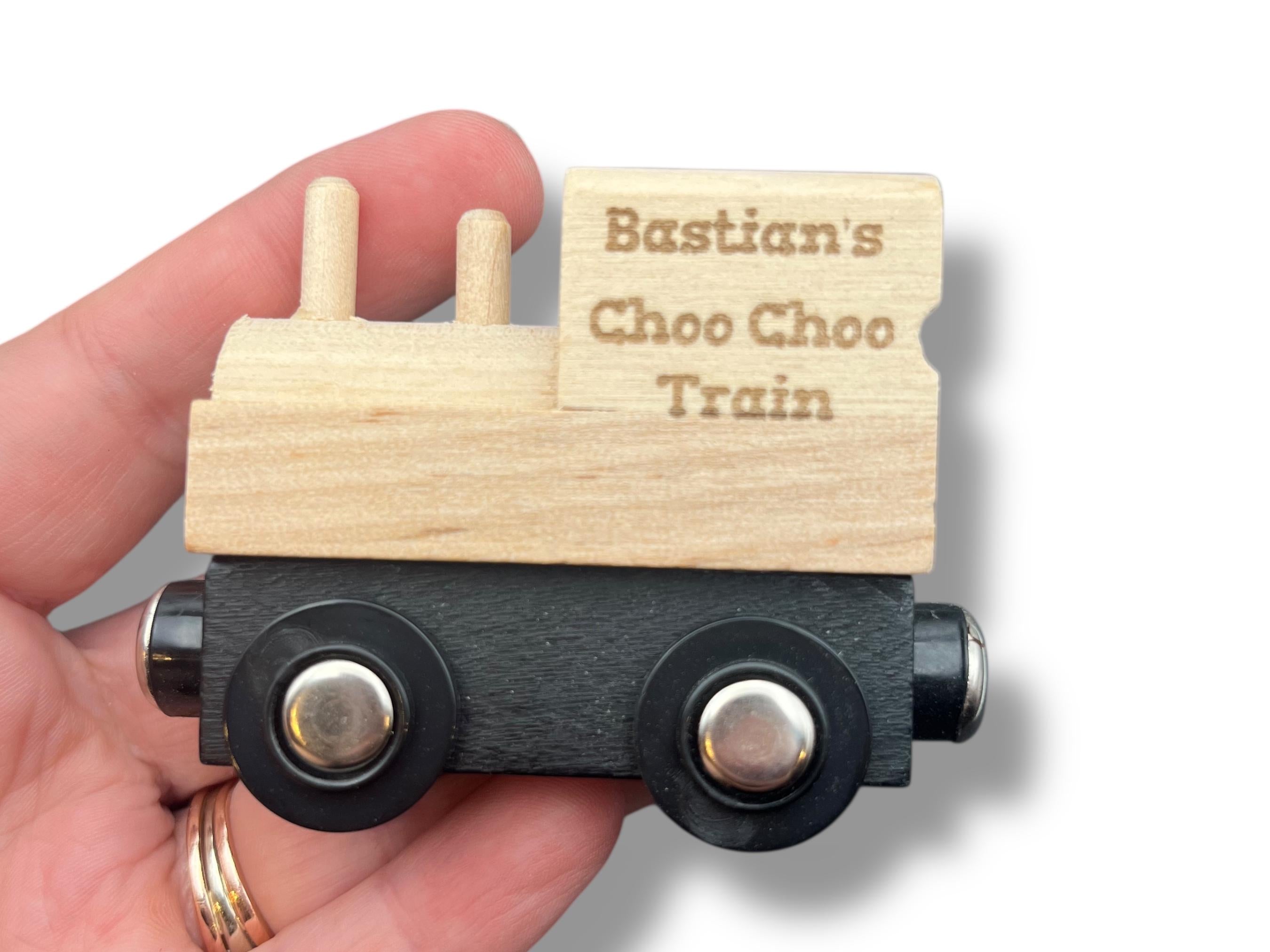 Wood Toy Train for wood tracks with magnets and name personalization
