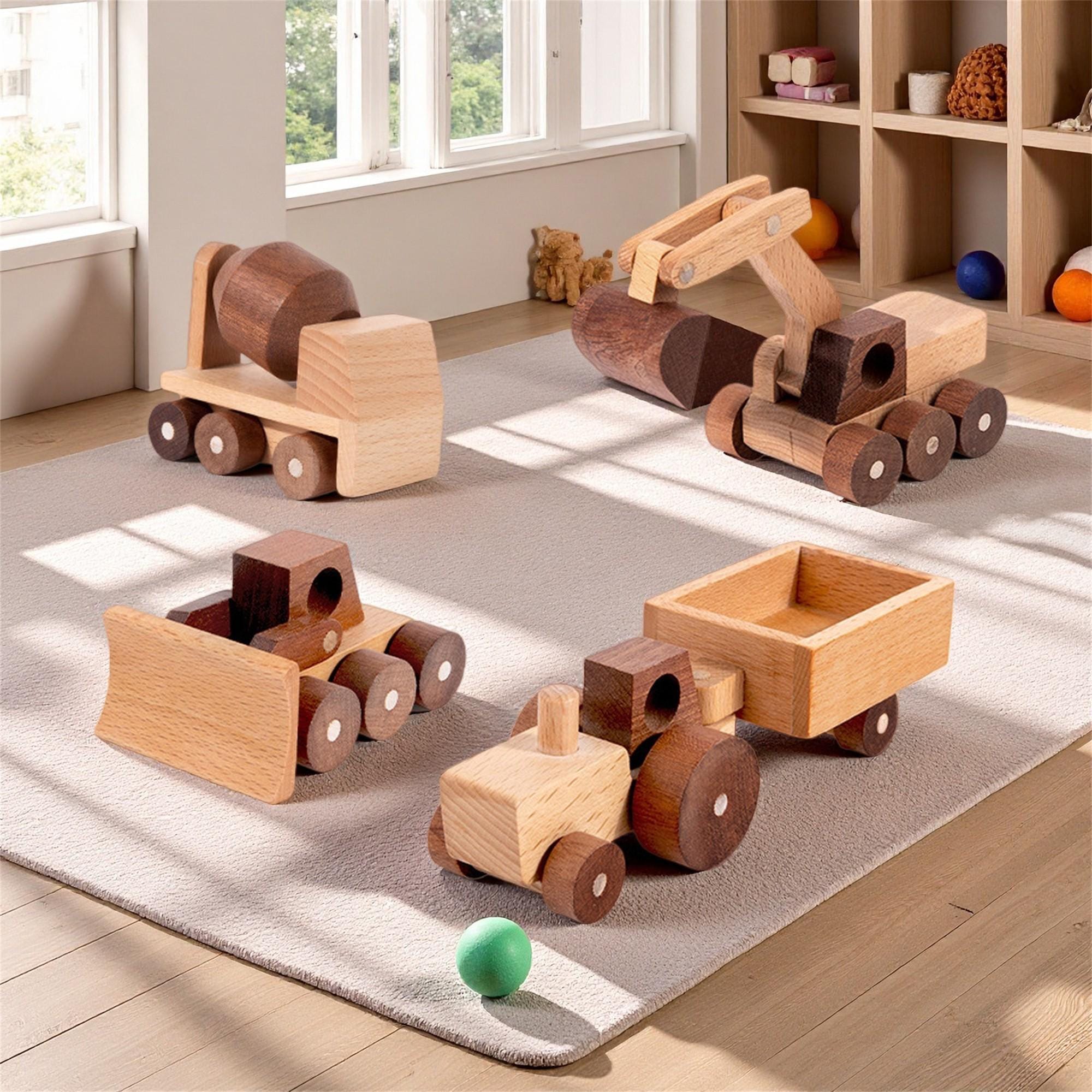 Personalised Wooden Engineering Vehicles | Montessori Wooden Toddler Toys | Custom Children’s Gifts