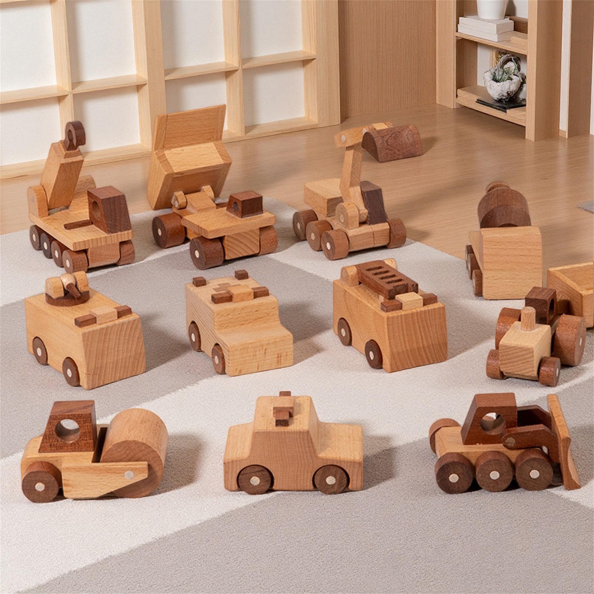Personalised Wooden Engineering Vehicles | Montessori Wooden Toddler Toys | Custom Children’s Gifts