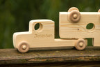 Personalized Wooden Toy Truck, Toddler Toy Semi Truck with Trailer